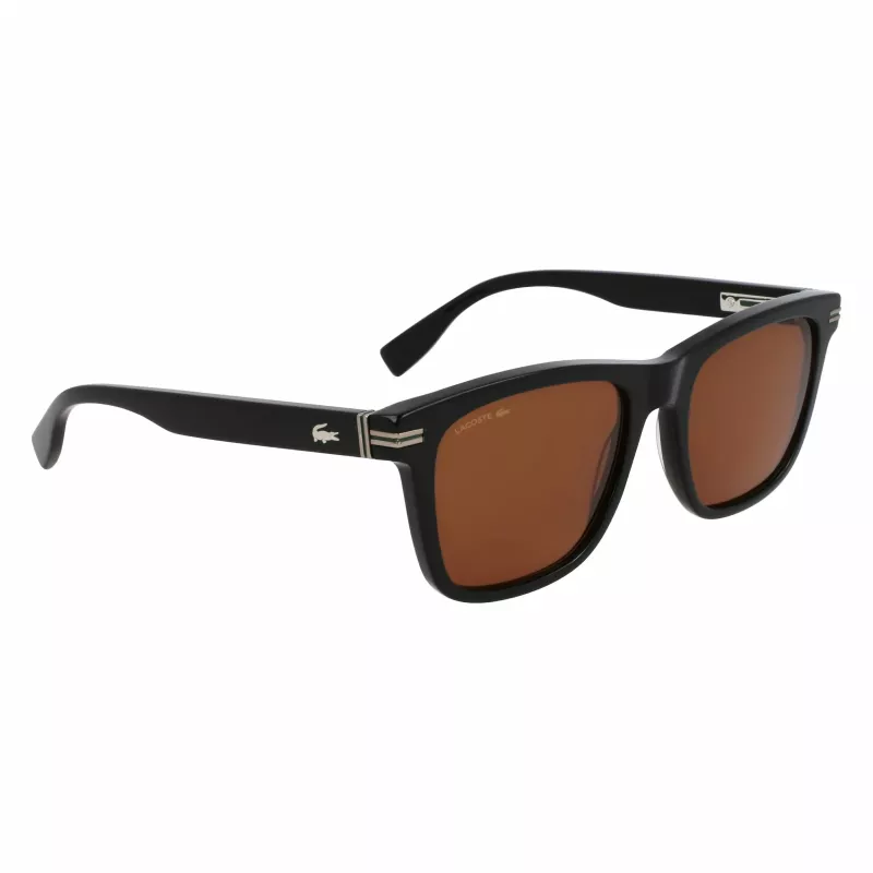 Okulary przeciwsłoneczne Lacoste L6045S-1 dla mężczyzn, czarna oprawka acetatowa, szare soczewki poliwęglanowe, 54/19/145 mm