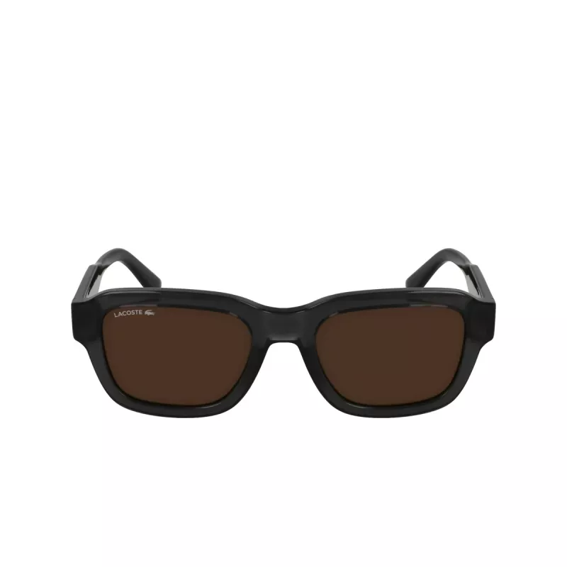 Okulary przeciwsłoneczne Lacoste L6048S-035 Męskie Prostokątna Oprawka Acetatowa Soczewki Ciemnoszare Szare 51mm