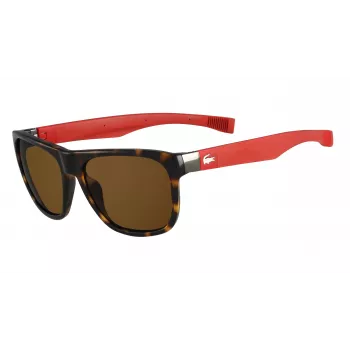 LACOSTE L664S-5517214 Okulary przeciwsłoneczne unisex - czarna oprawka, szare szkła, 55/17/140 mm