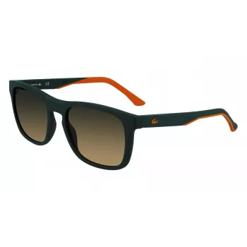 Lacoste L956S-301 Męskie okulary przeciwsłoneczne prostokątne, zielona oprawka acetatowa UV400