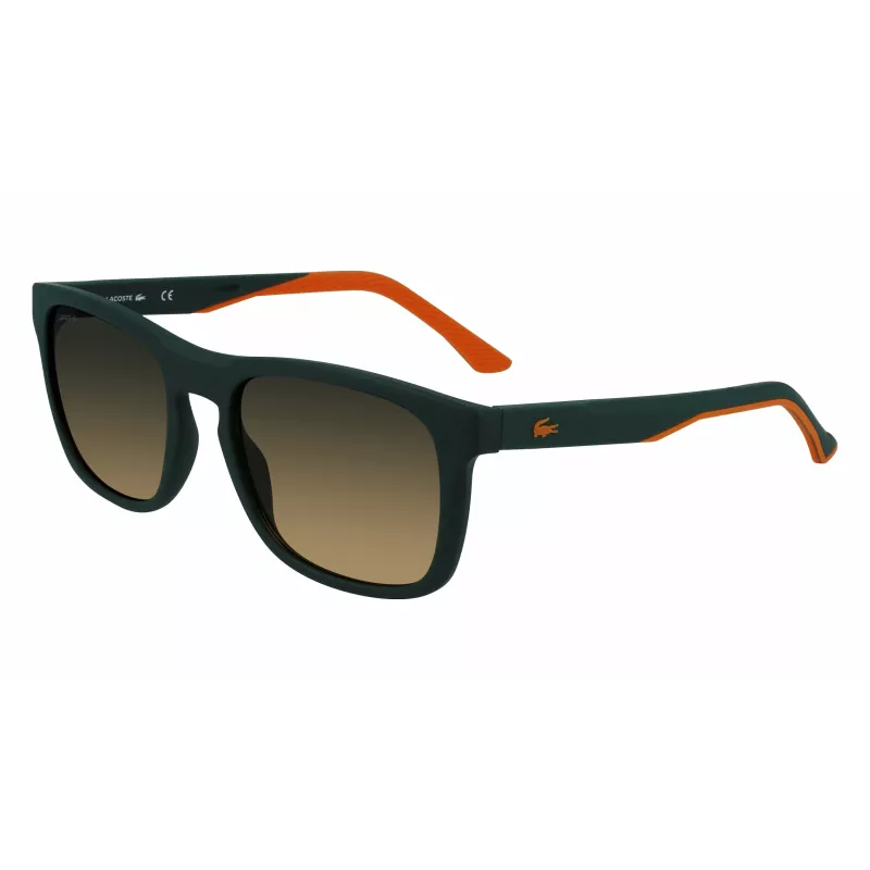 Lacoste L956S-301 Męskie okulary przeciwsłoneczne prostokątne, zielona oprawka acetatowa UV400