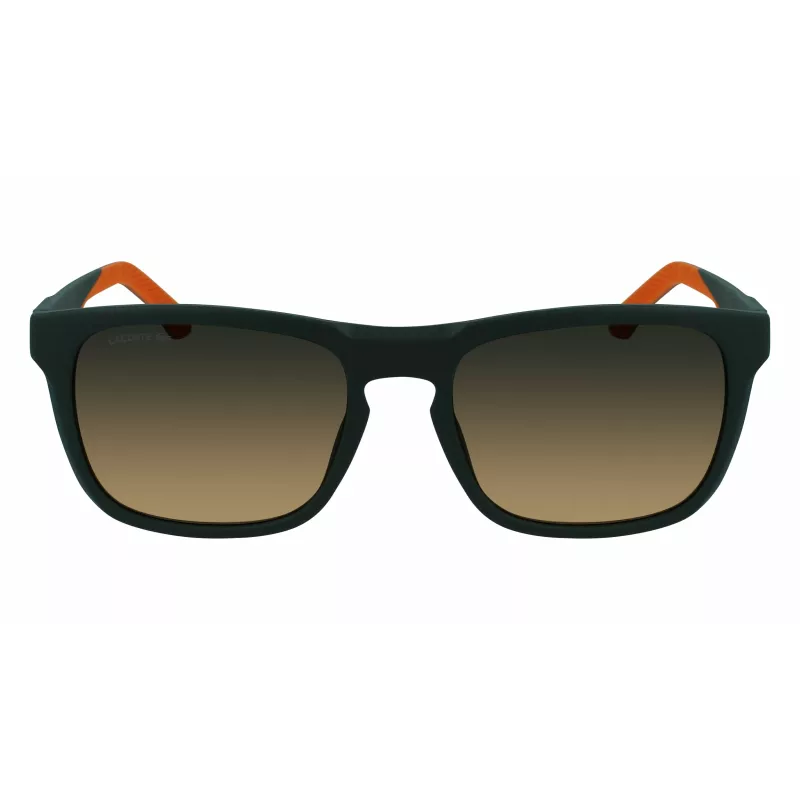 Lacoste L956S-301 Męskie okulary przeciwsłoneczne prostokątne, zielona oprawka acetatowa UV400