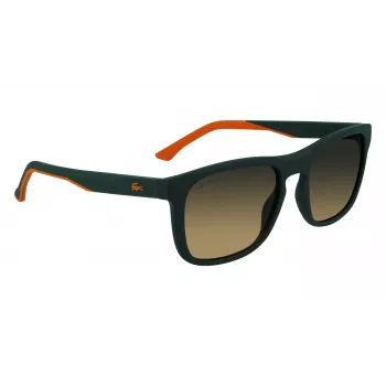 Lacoste L956S-301 Męskie okulary przeciwsłoneczne prostokątne, zielona oprawka acetatowa UV400