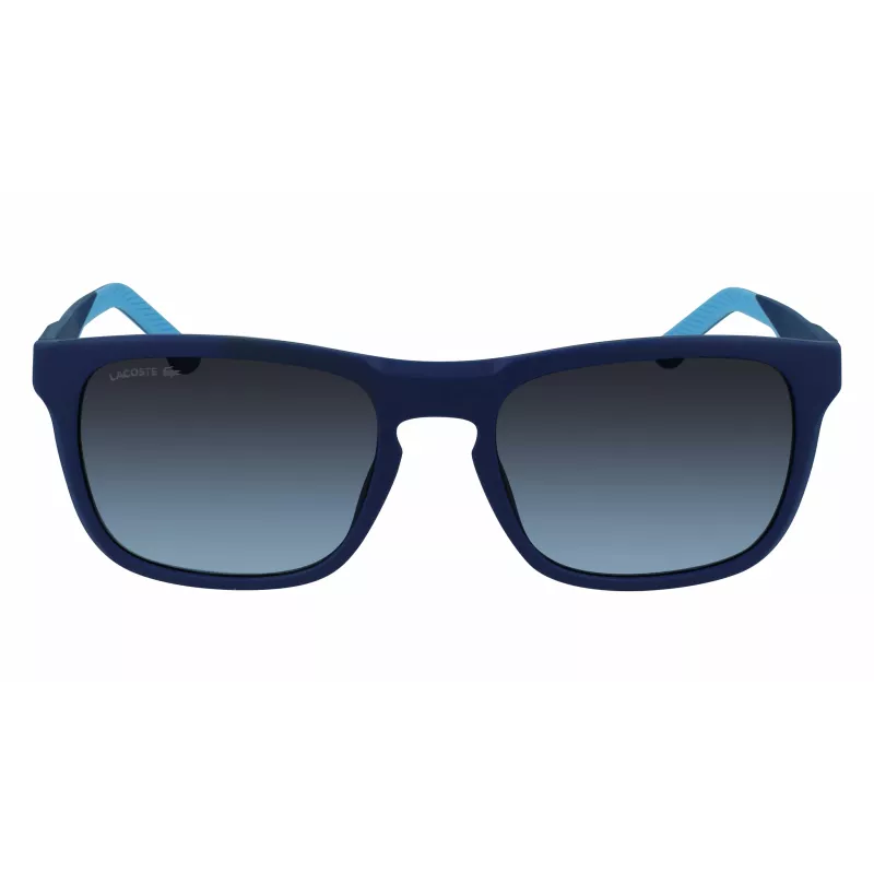 Okulary przeciwsłoneczne Lacoste L956S 401 dla mężczyzn, niebieska oprawka, szare soczewki, 55 mm