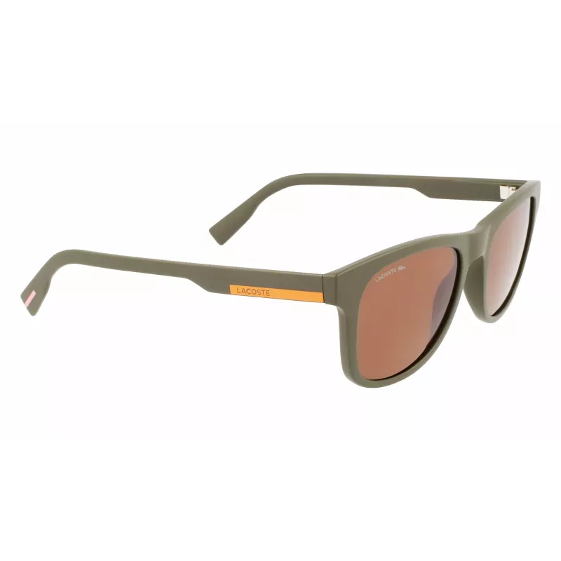 LACOSTE L969S-5420317 Okulary przeciwsłoneczne unisex prostokątne - czarna oprawka szare szkła 54/20/145 mm
