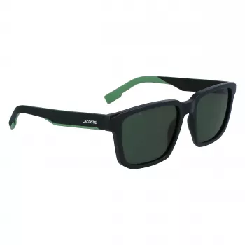 Okulary przeciwsłoneczne Lacoste L999S-301 dla mężczyzn, matowo zielona oprawka, ciemnozielone szkła, 55/18/145 mm