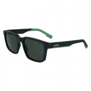 Okulary przeciwsłoneczne Lacoste L999S-301 dla mężczyzn, matowo zielona oprawka, ciemnozielone szkła, 55/18/145 mm