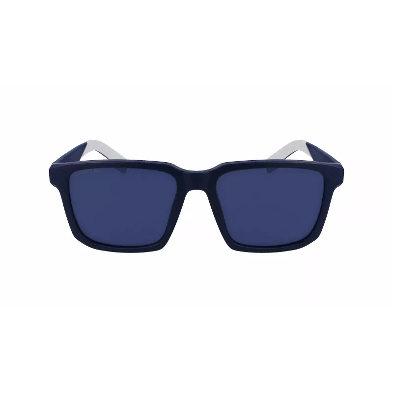 Okulary przeciwsłoneczne Lacoste L999S-401 dla mężczyzn - oprawka Havana z acetatu, niebieskie soczewki poliwęglanowe, ochrona UV400