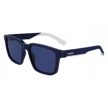 Okulary przeciwsłoneczne Lacoste L999S-401 dla mężczyzn - oprawka Havana z acetatu, niebieskie soczewki poliwęglanowe, ochrona UV400