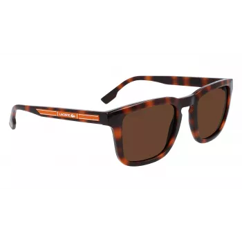 Okulary przeciwsłoneczne męskie Lacoste prostokątne L951SRG-214 Havana Acetate Green Polycarbonate Lens 52/22/145 mm