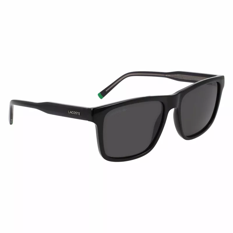 Okulary przeciwsłoneczne Lacoste męskie L6025S-1 - prostokątna oprawka acetatowa - ochrona UV400 - 56/17/145 mm