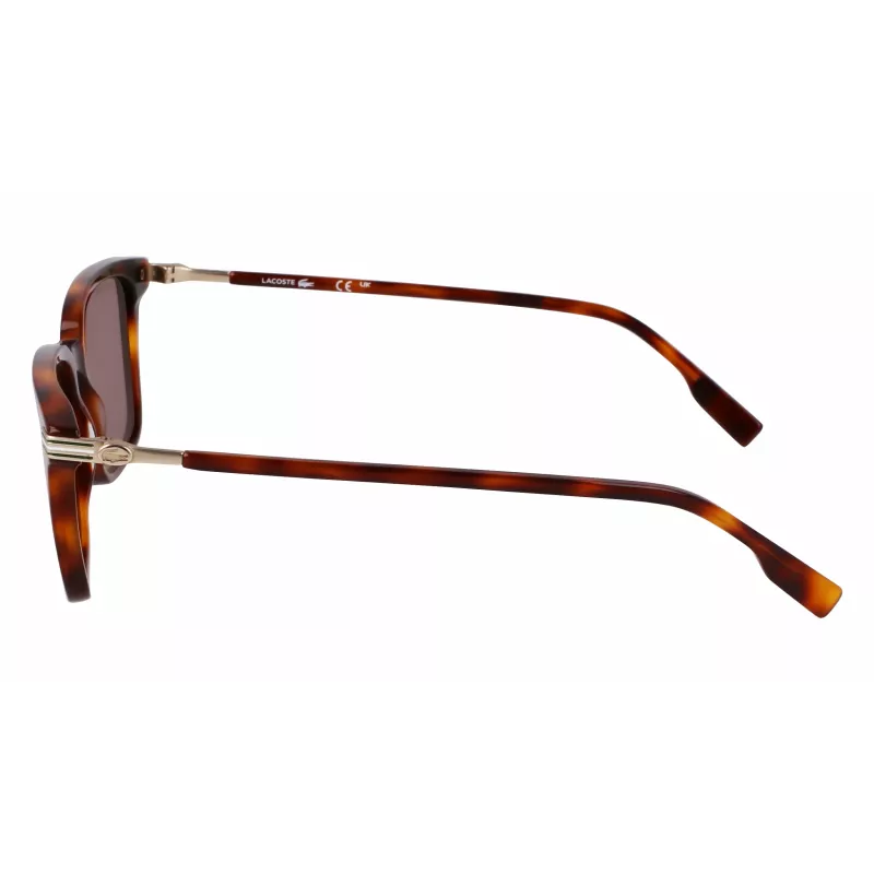 Okulary przeciwsłoneczne męskie Lacoste L6035S5318214 - oprawka Havana z acetatu, brązowe soczewki, 53mm