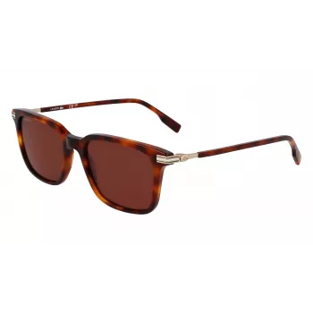 Okulary przeciwsłoneczne męskie Lacoste L6035S5318214 - oprawka Havana z acetatu, brązowe soczewki, 53mm