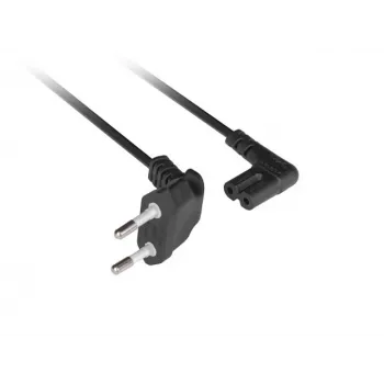 Lanberg 1,8m kątowy przewód zasilający Europlug do IEC C7 (czarny)