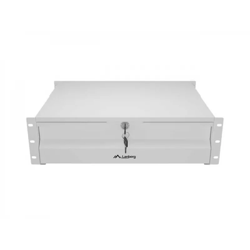 LANBERG 19-calowa 3U wysuwana półka rack 360mm Głębokość Szara, Nośność 90kg, Montaż 4-punktowy