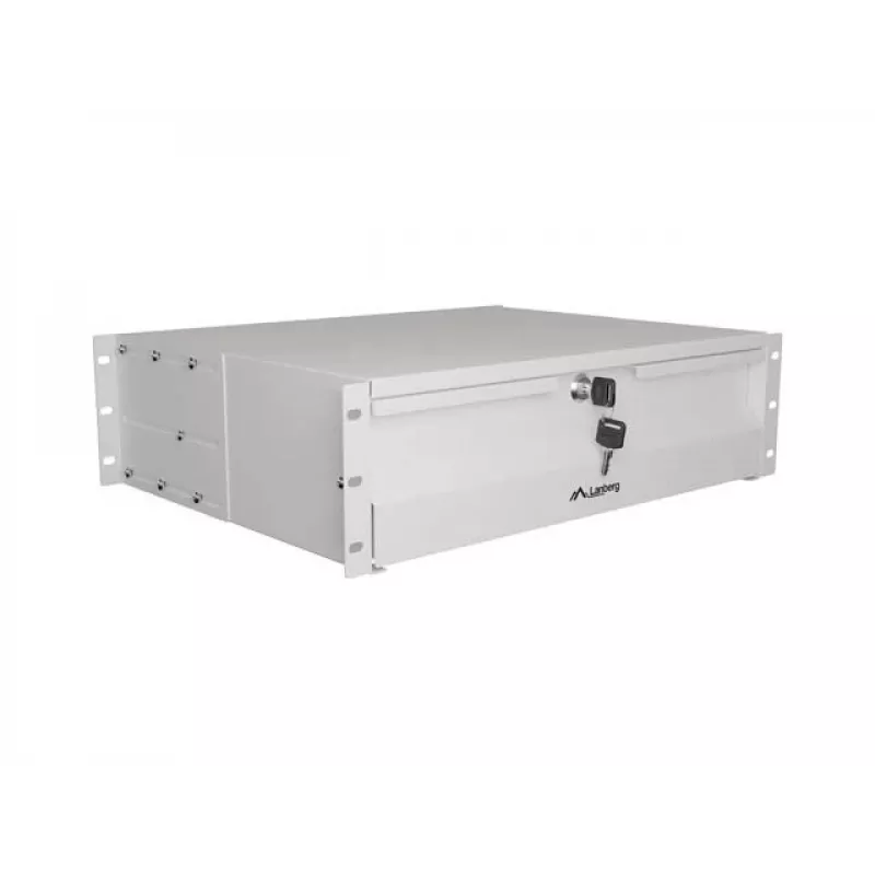 LANBERG 19-calowa 3U wysuwana półka rack 360mm Głębokość Szara, Nośność 90kg, Montaż 4-punktowy