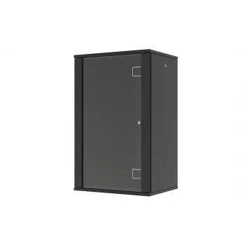 LANVIEW Quick Assembly Flat Pack 19 – Szafa ścienna 19 inch (6U, 600x450x320mm, drzwi ze szkła hartowanego, czarna)