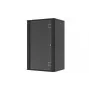 LANVIEW Quick Assembly Flat Pack 19 – Szafa ścienna 19 inch (6U, 600x450x320mm, drzwi ze szkła hartowanego, czarna)