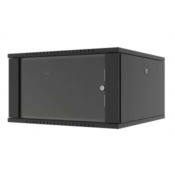 LANVIEW RWF07U66BL 19 cali 6U ścienny kabel sieciowy, szybki montaż płaski, czarny