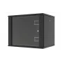 LANVIEW RWF09U45BL 19 cali 6U ścienny cabinet sieciowy, szybki montaż typu flat pack, 600x450x368mm, czarny