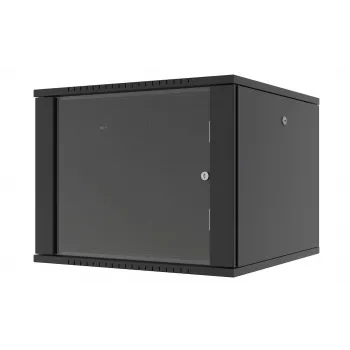LANVIEW RWF09U66BL Quick Assembly Flatpack 19 Szafka sieciowa wisząca, 6U, 19 cali, Czarna