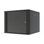 LANVIEW RWF09U66BL Quick Assembly Flatpack 19 Szafka sieciowa wisząca, 6U, 19 cali, Czarna