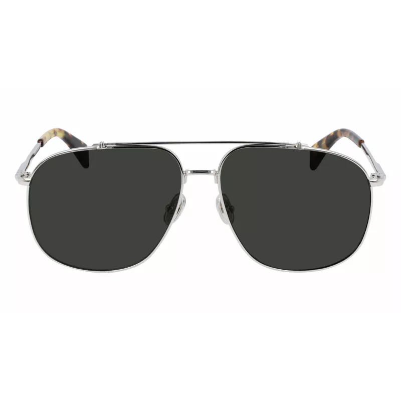 LANVIN LNV110S-045 Męskie kwadratowe okulary przeciwsłoneczne Czarny/Szary 60/14/145 mm