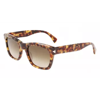 LANVIN LNV620S-213 Męskie kwadratowe okulary przeciwsłoneczne z acetatu Havana Brown Gradient 52mm