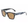 LANVIN LNV620S-425 Męskie kwadratowe okulary przeciwsłoneczne z acetatu - Niebieska oprawka, szare soczewki, UV400