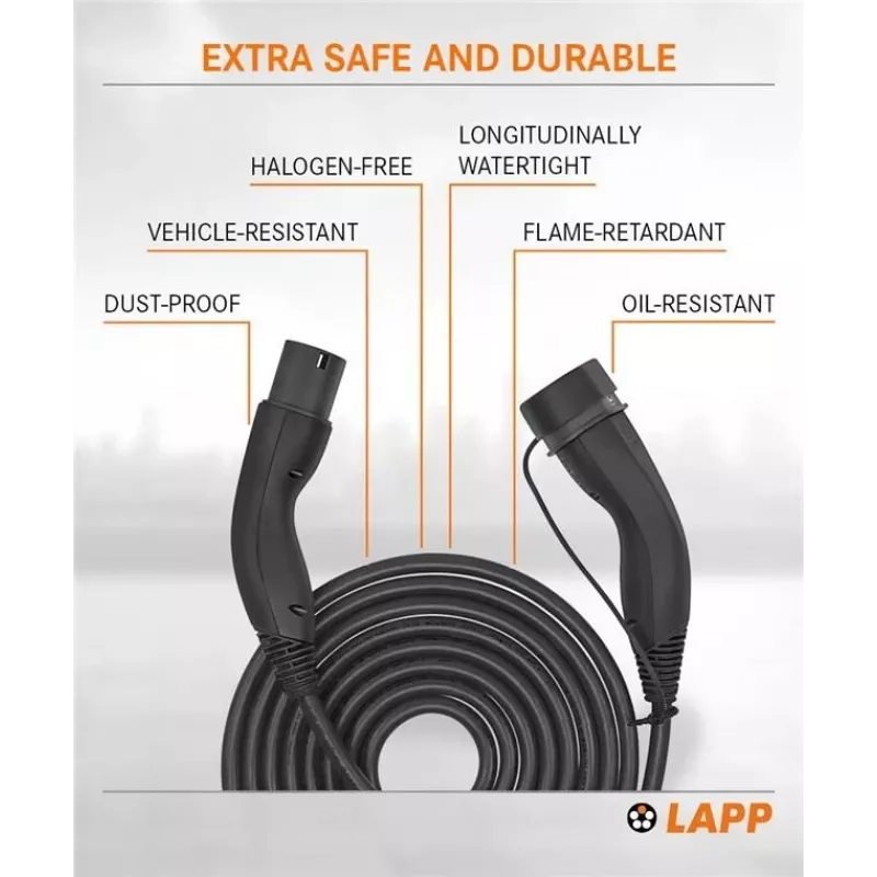 Przewód do ładowania EV LAPP MOBILITY HELIX® Type 2, 22 kW, 5 m, czarny 61795