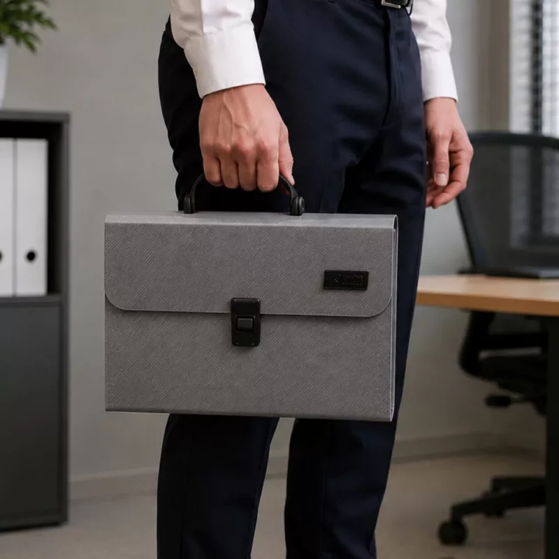LEAN 31033 Rozszerzalny Organizer na Dokumenty A4 13 Przegród Szary
