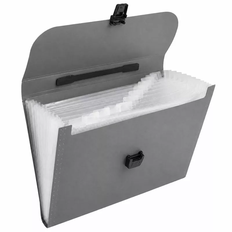 LEAN 31033 Rozszerzalny Organizer na Dokumenty A4 13 Przegród Szary