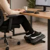 LEAN Regulowany ergonomiczny podnóżek biurowy z 3 poziomami wypustek masujących, czarny