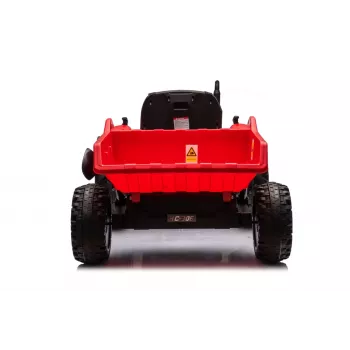 LEAN CARS 24V Tractor z napędem akumulatorowym HC-306 Czerwony z przyczepą