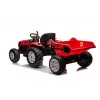 LEAN CARS 24V Tractor z napędem akumulatorowym HC-306 Czerwony z przyczepą