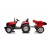 LEAN CARS 24V Tractor z napędem akumulatorowym HC-306 Czerwony z przyczepą
