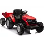 LEAN CARS 24V Tractor z napędem akumulatorowym HC-306 Czerwony z przyczepą