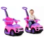 LEAN CARS 614W Pchacz dla maluchów z rączką dla rodzica - Różowy