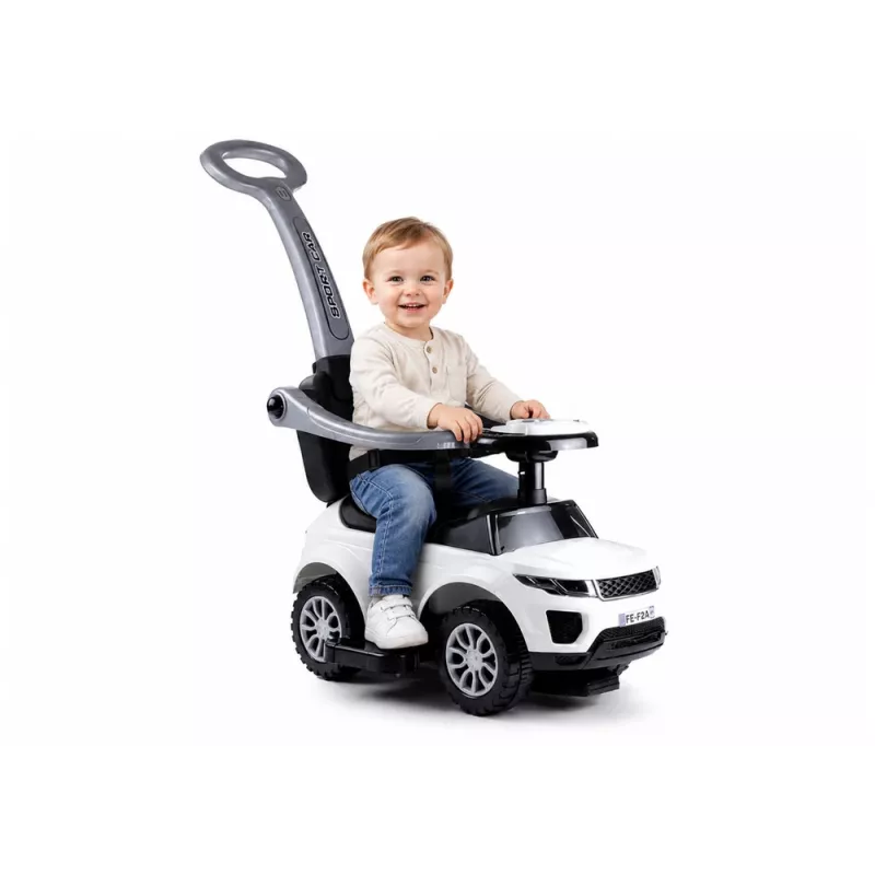LEAN CARS 614W Samochodzik dla maluchów z rączką dla rodzica - Biały