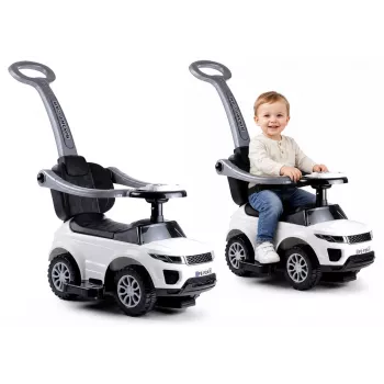 LEAN CARS 614W Samochodzik dla maluchów z rączką dla rodzica - Biały