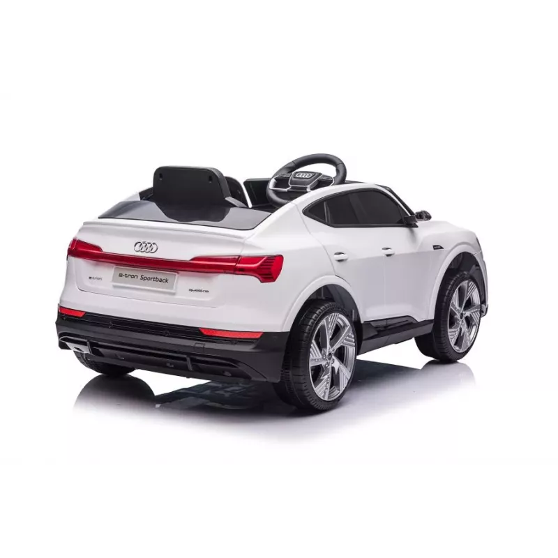 LEAN CARS Audi E-Tron Elektryczny samochodzik dla dzieci Biały QLS-6688 z diodami LED i odtwarzaczem MP3