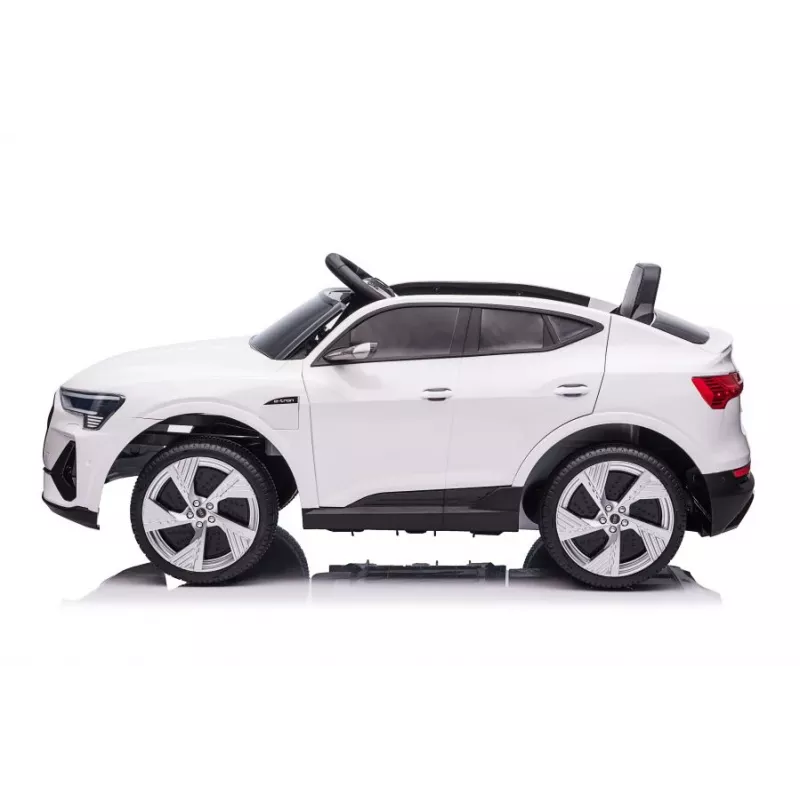 LEAN CARS Audi E-Tron Elektryczny samochodzik dla dzieci Biały QLS-6688 z diodami LED i odtwarzaczem MP3