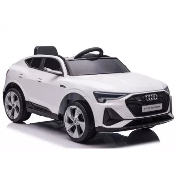 LEAN CARS Audi E-Tron Elektryczny samochodzik dla dzieci Biały QLS-6688 z diodami LED i odtwarzaczem MP3