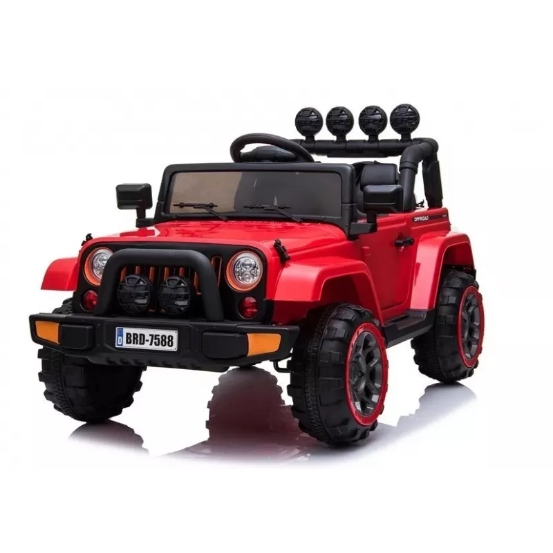 LEAN CARS Samochód akumulatorowy Jeep BRD-7588 Czerwony 4x4 7408