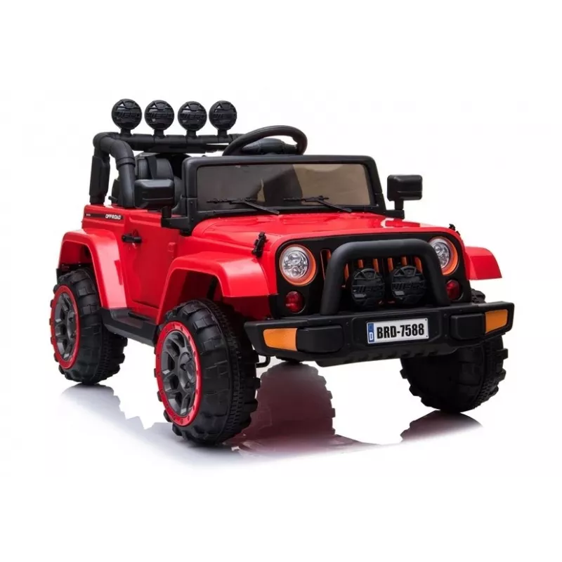 LEAN CARS Samochód akumulatorowy Jeep BRD-7588 Czerwony 4x4 7408