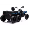 LEAN CARS Quad ATV na akumulator 6 kół z przyczepą JC606 24V 4x4 Niebieski