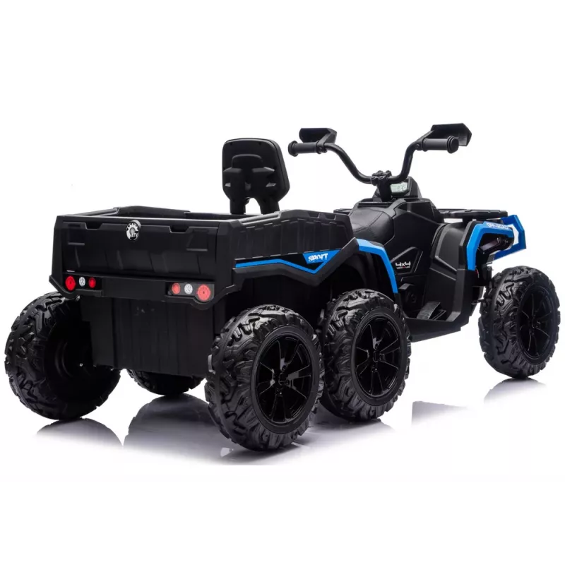 LEAN CARS Quad ATV na akumulator 6 kół z przyczepą JC606 24V 4x4 Niebieski
