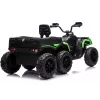 LEAN CARS Quad ATV na baterie 6 kół z przyczepą JC606 24V 4x4 Zielony
