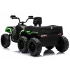 LEAN CARS Quad ATV na baterie 6 kół z przyczepą JC606 24V 4x4 Zielony