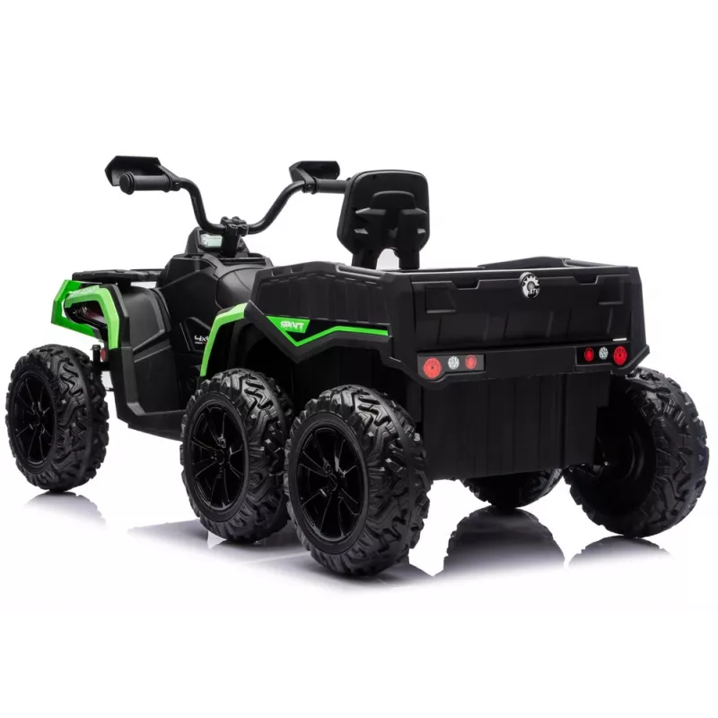 LEAN CARS Quad ATV na baterie 6 kół z przyczepą JC606 24V 4x4 Zielony